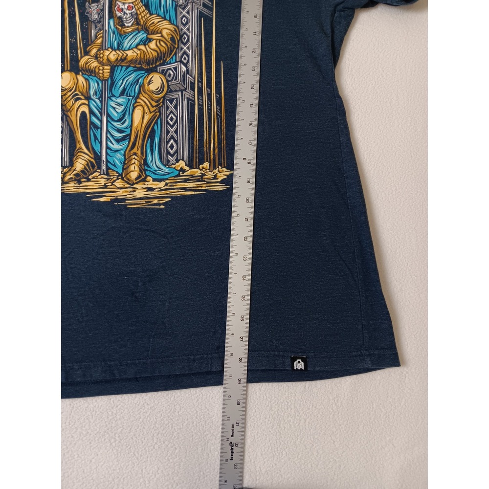 Into The AM Undead King Skeleton Throne Graphic Tee Navy Blue Mens 2XL - Picture 3 of 6